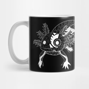 axolotl in black magical glitch in ecopop pattern mandala Mug